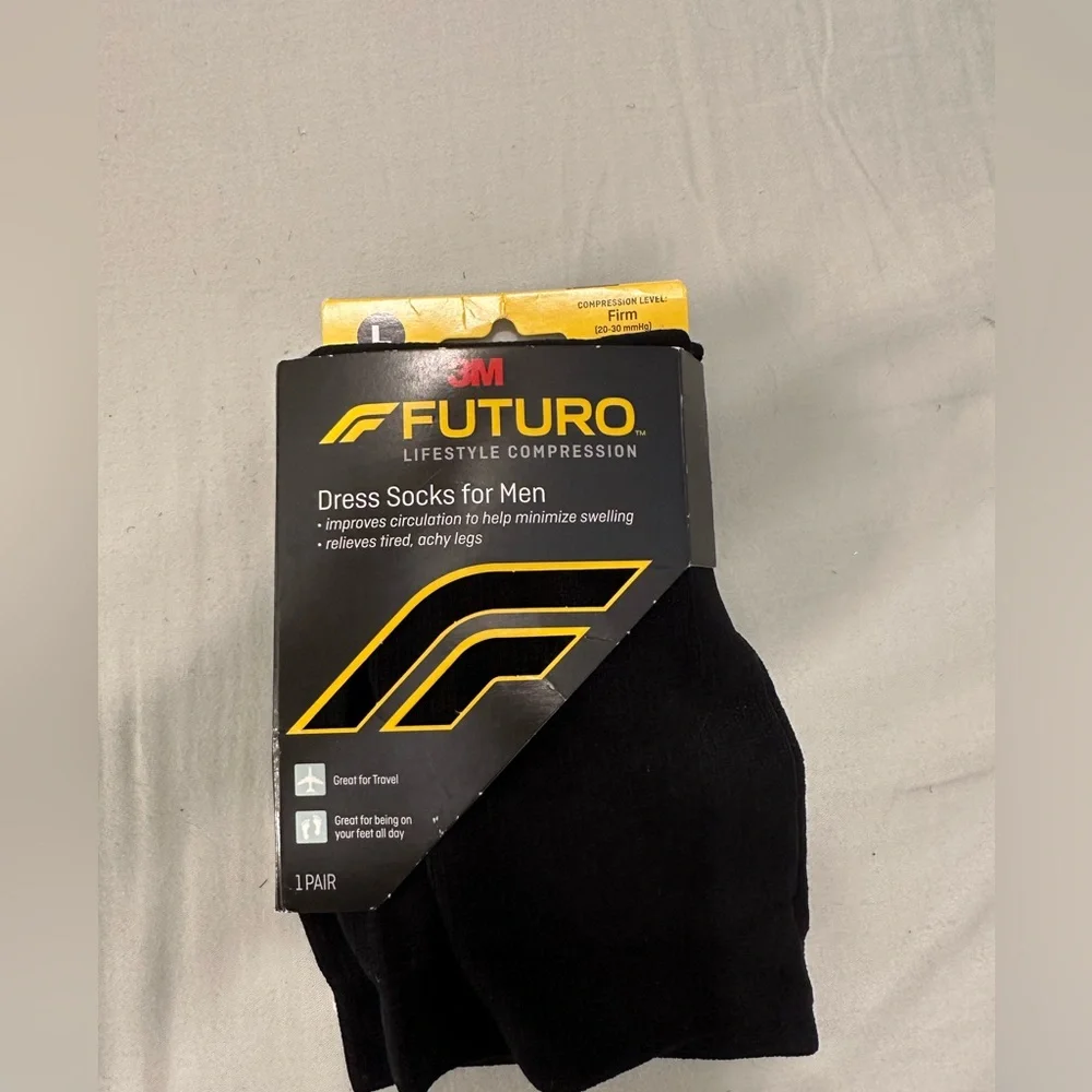 Futuro Men's Black Compression Dress Socks